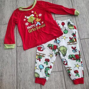 Dr. Seuss “Merry Grinchmas” Toddler 2-Piece Pajama Set Red Size 3T/2T